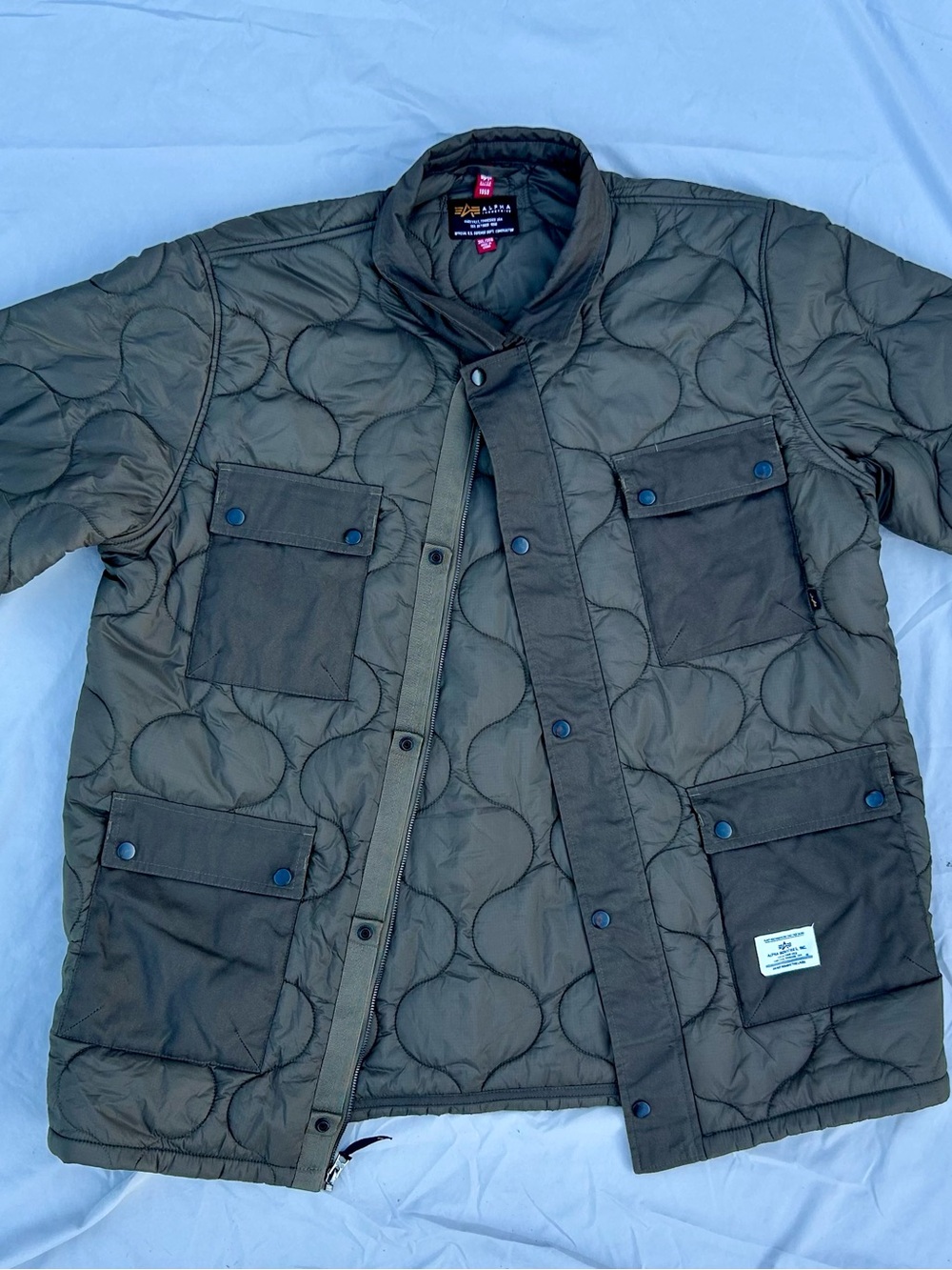 Alpha Industries Men's Quilted Utility Jacket - Olive Green